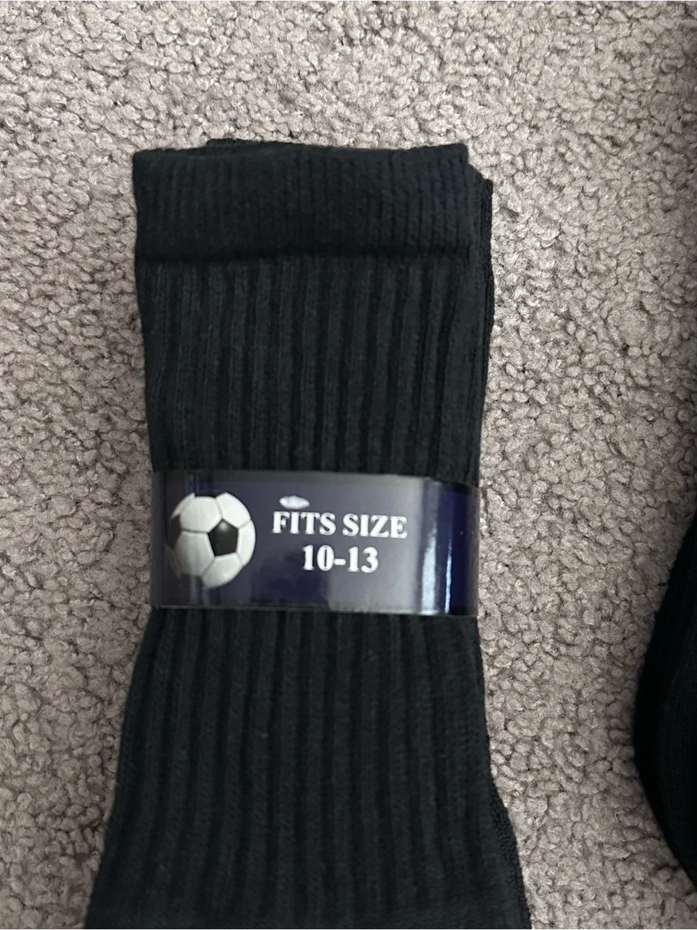 Dynamic Sports Black Socks Soccer Fits Size 10-13 Mens Pack of 2